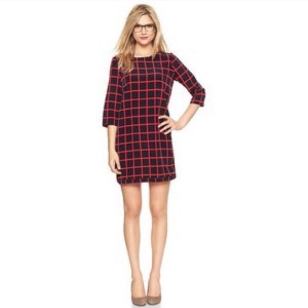 Gap Navy Red Shift Dress